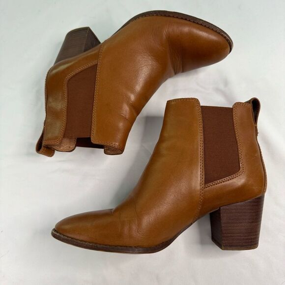 Madewell Regan Boot Size 9M Women Brown Leather Block Heel Cushioned Neutral - Picture 8 of 8